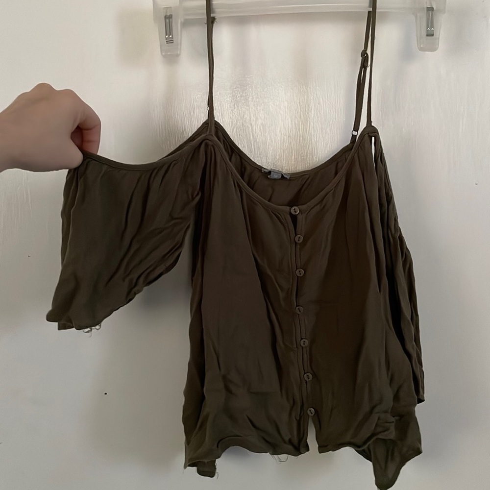 Charlotte Russe spaghetti strap off the shoulder top.